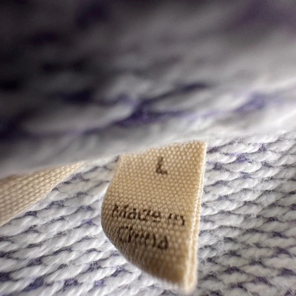 Soft Surroundings Lavender Waffle Knit Henley Hoodie Tunic Purple 3/4 Sleeve Top